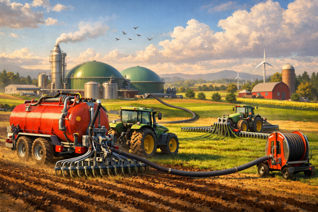 Ilustración editorial de Farming Simulator 25, generada con IA para LSKS TEAM.
