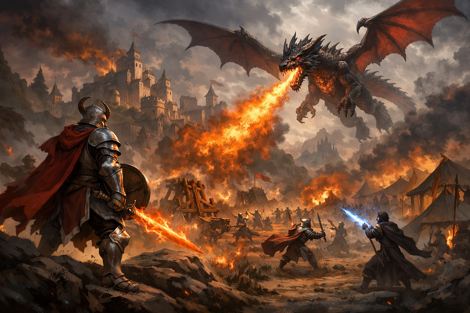 Ilustración editorial de Albion Online, generada con IA para LSKS TEAM.