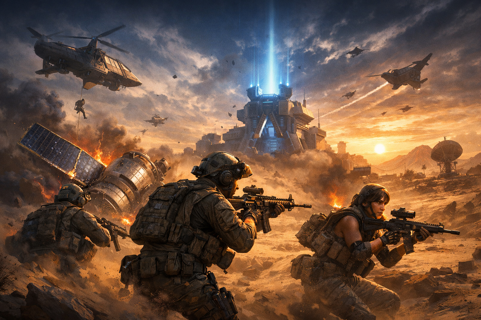 Ilustración editorial de Delta Force, generada con IA para LSKS TEAM.